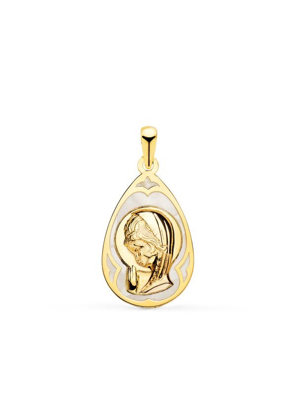 18K MEDALLA ORO AMARILLO GOTA CON...
