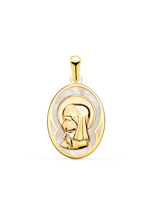 18K MEDALLA ORO AMARILLO OVALADA CON...