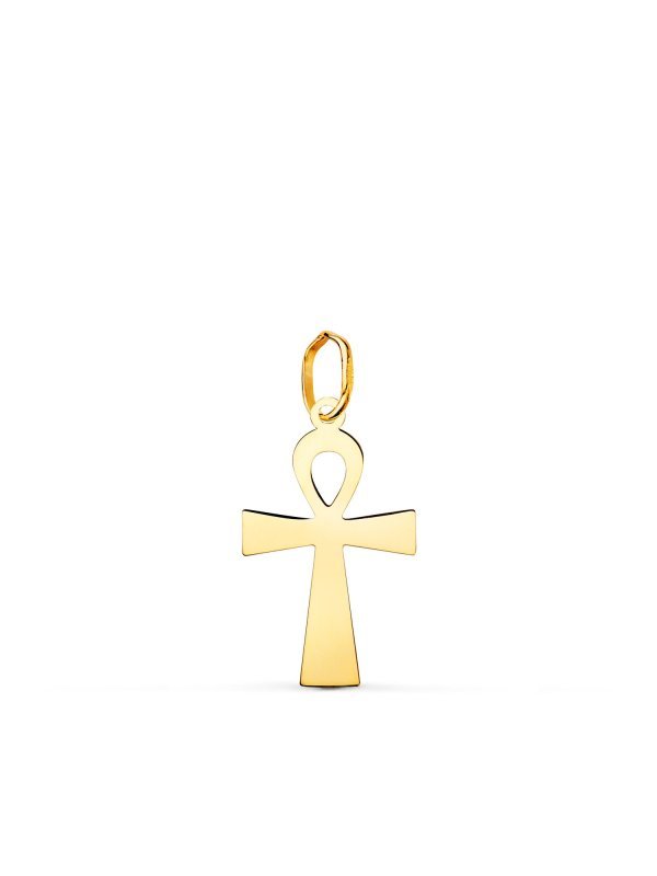 18K COLGANTE ORO AMARILLO BRILLO CRUZ...
