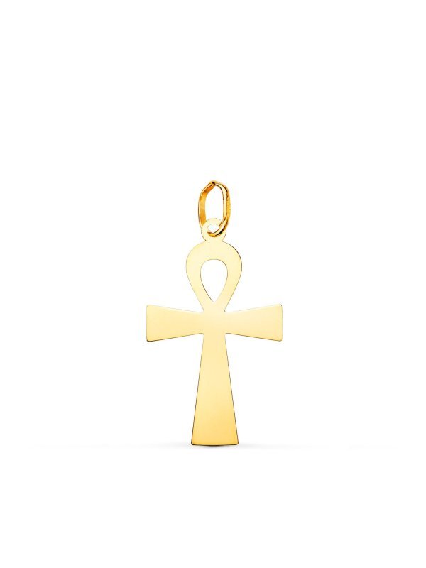 18K COLGANTE ORO AMARILLO BRILLO CRUZ...