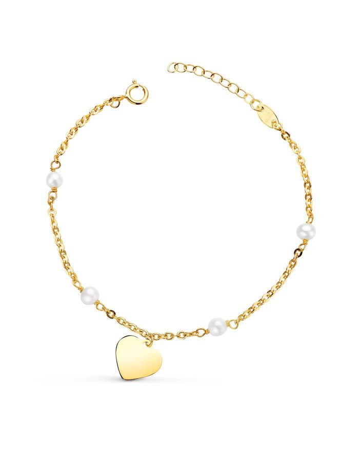 18K PULSERA ORO AMARILLO CON PERLAS...