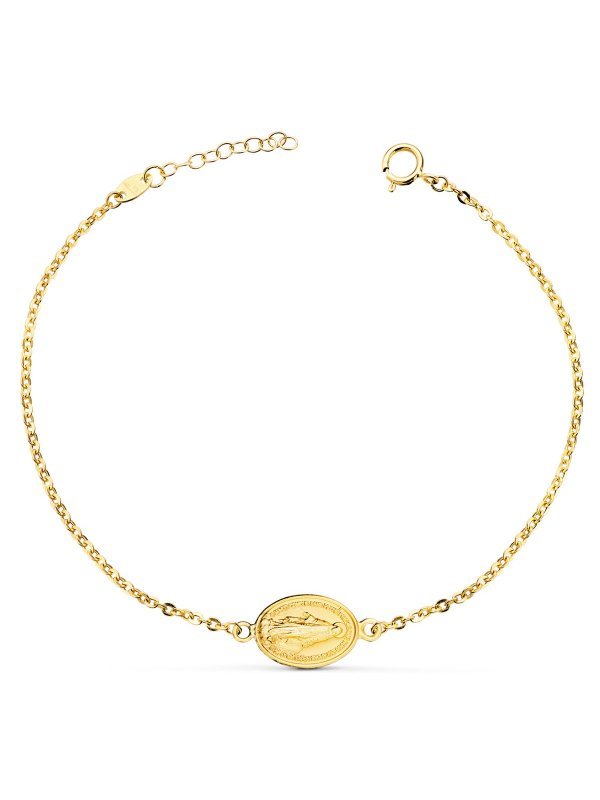 18K PULSERA ORO AMARILLO CON MEDALLA...