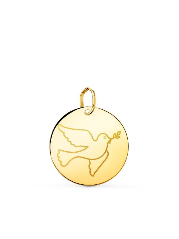 18K COLGANTE ORO AMARILLO REDONDO CON...