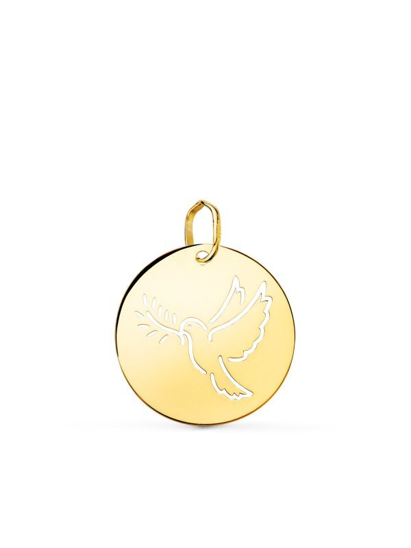 18K COLGANTE ORO AMARILLO REDONDO CON...