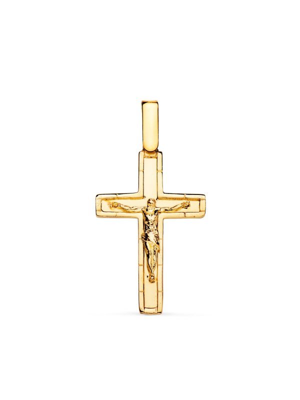 18K CRUZ ORO AMARILLO CON CRISTO EN...