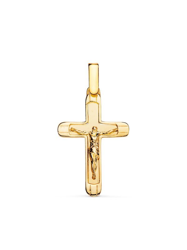 18K CRUZ ORO AMARILLO CON CRISTO EN...