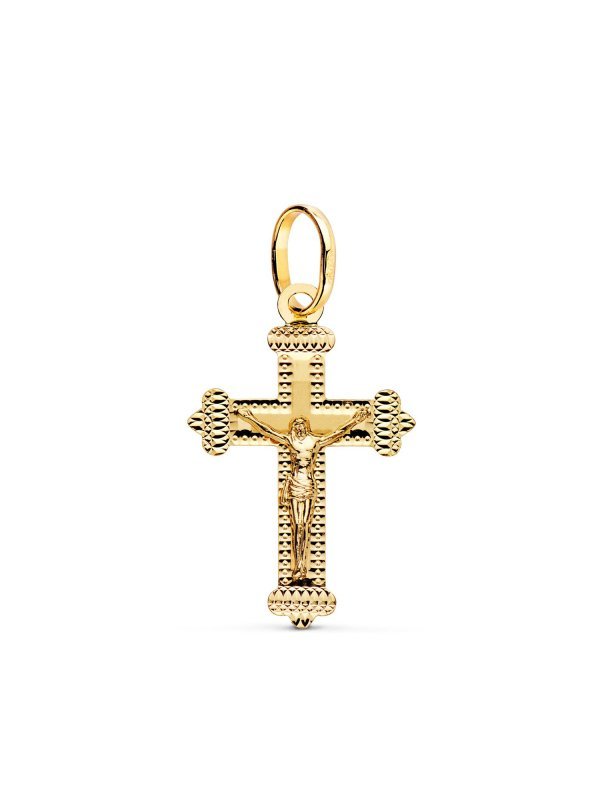 18K CRUZ ORO AMARILLO CON CRISTO...