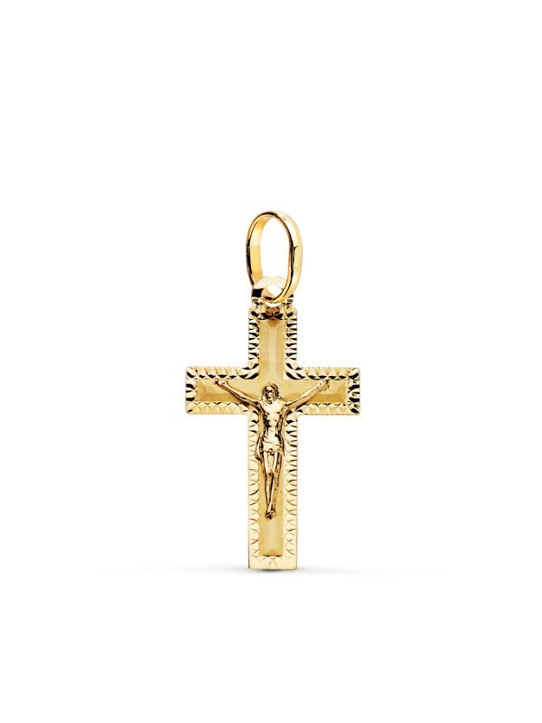 18K CRUZ ORO AMARILLO CON CRISTO...