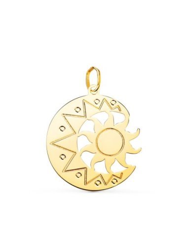 18K COLGANTE ORO AMARILLO DE LUNA CON...
