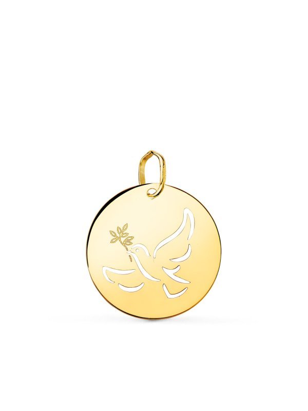 18K COLGANTE ORO AMARILLO REDONDO CON...