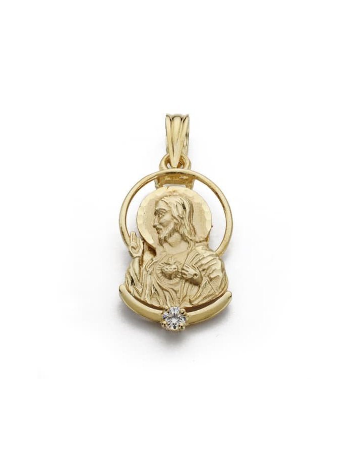 18K COLGANTE CRISTO SAGRADO CORAZON...