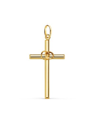 18K CRUZ ORO AMARILLO HUECA...