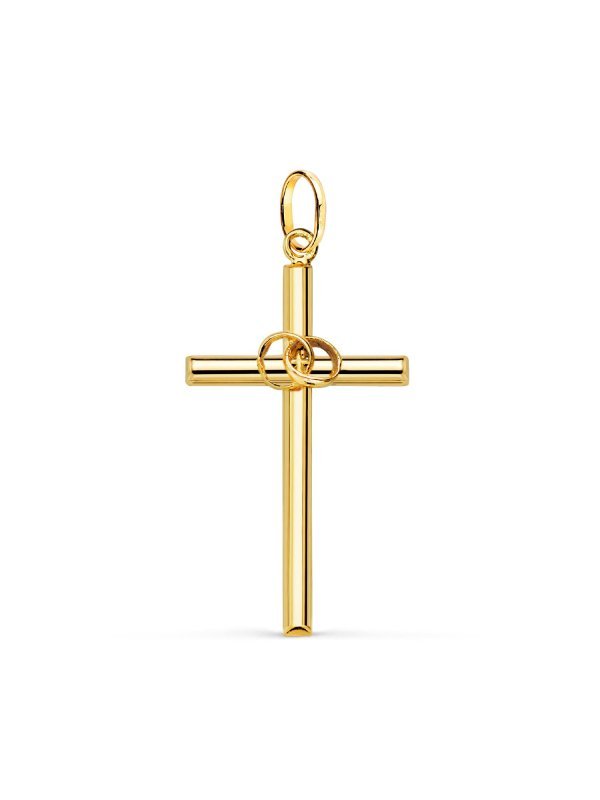 18K CRUZ ORO AMARILLO HUECA ALIANZAS....