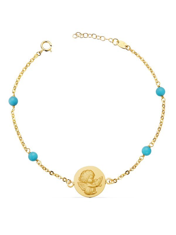 18K PULSERA ORO AMARILLO MEDALLA...
