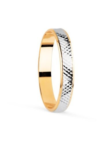 18K ALIANZA ORO BICOLOR TALLADA Y...