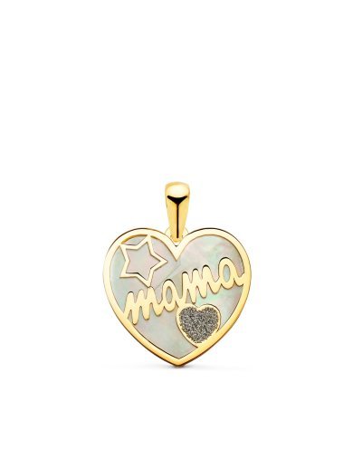 18K COLGANTE DE CORAZON CON...