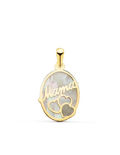 18K COLGANTE DE NACAR OVAL...