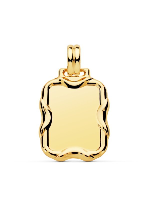 18K CHAPA RECTANGULAR BRILLO 26X21 MM