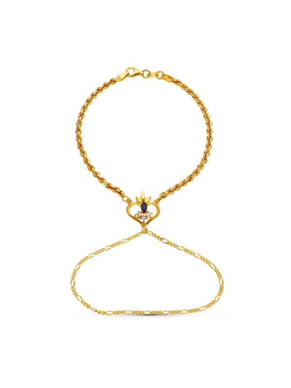 18K PULSERA ORO AMARILLO INDIA ZAFIRO...