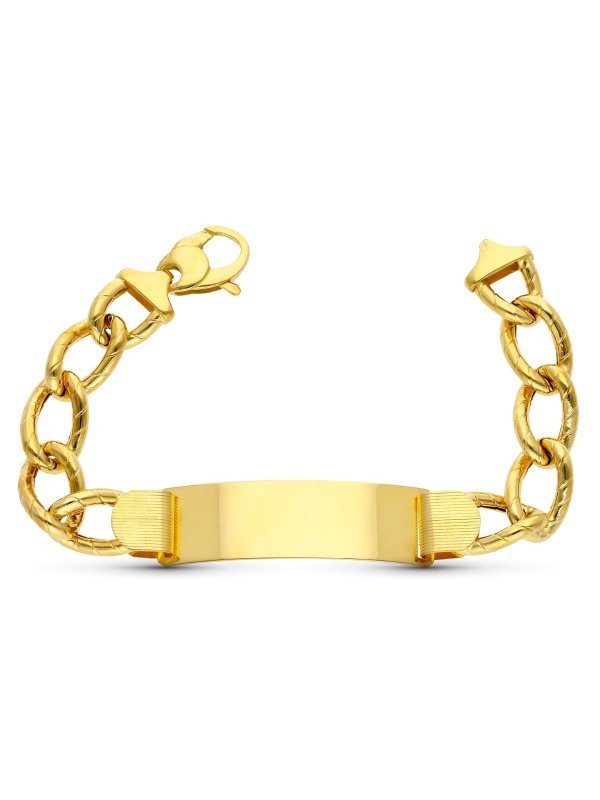 18K ESCLAVA ORO AMARILLO HUECA 21 CM...