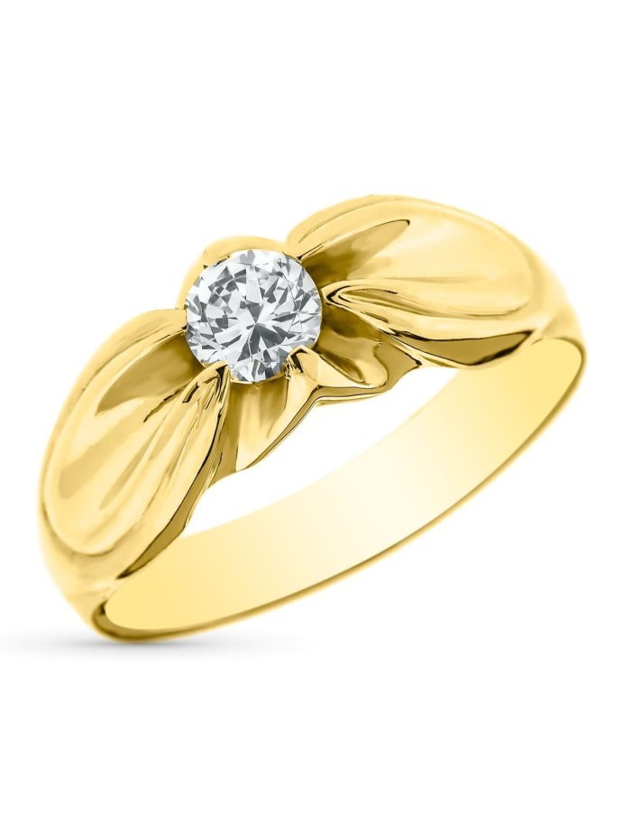18K SOLITARIO ORO AMARILLO CABALLERO...