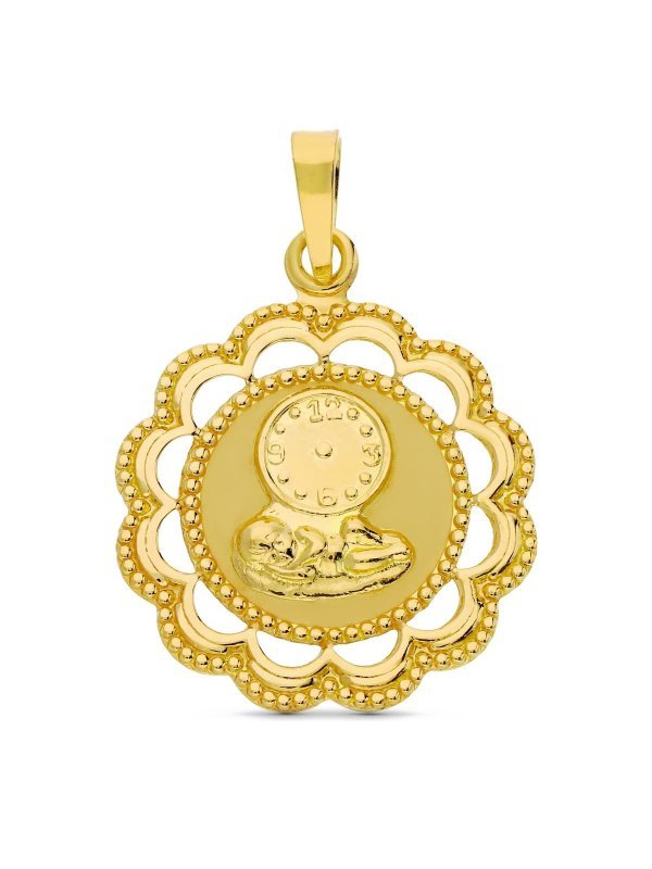 18K MEDALLA ORO AMARILLO NIÃ‘O Y...