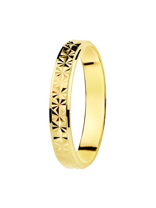 18K ALIANZA ORO AMARILLO DIAMANTADA 3 MM