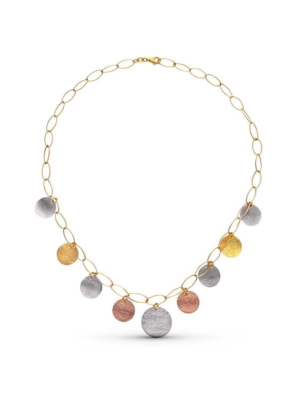 18K GARGANTILLA TRICOLOR CHAPITAS.