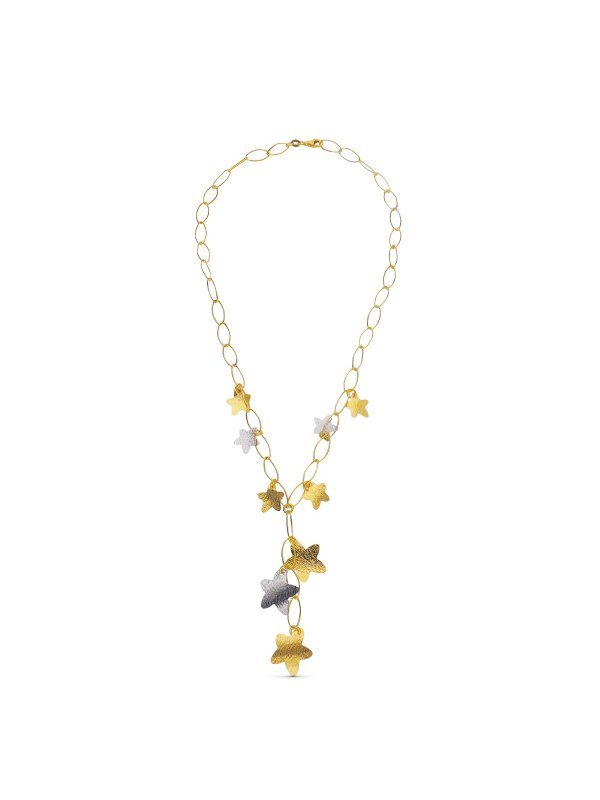 18K GARGANTILLA ORO BICOLOR ESTRELLAS