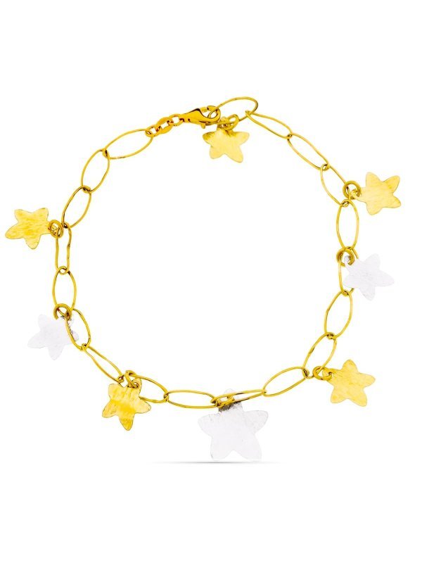 18K PULSERA BICOLOR ESTRELLAS. 3.50 GR
