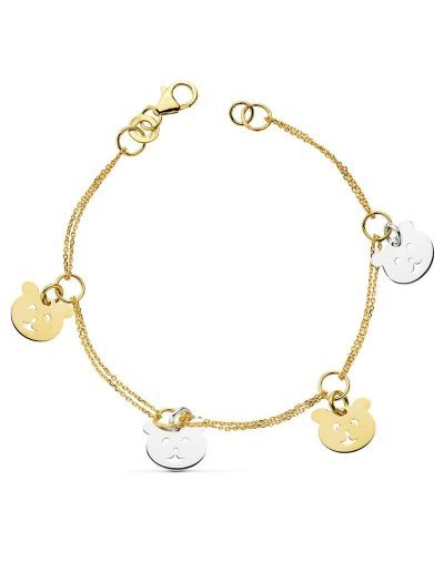 18K PULSERA BICOLOR OSO S...