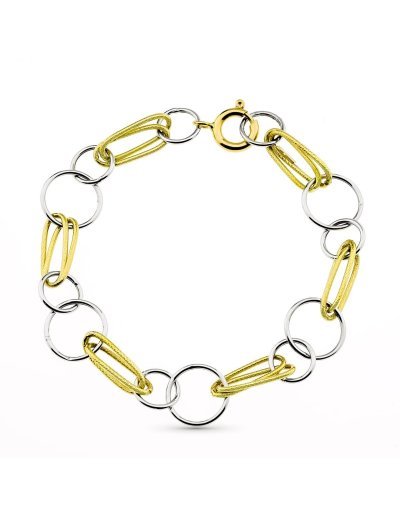 18K PULSERA BICOLOR ESLABONES