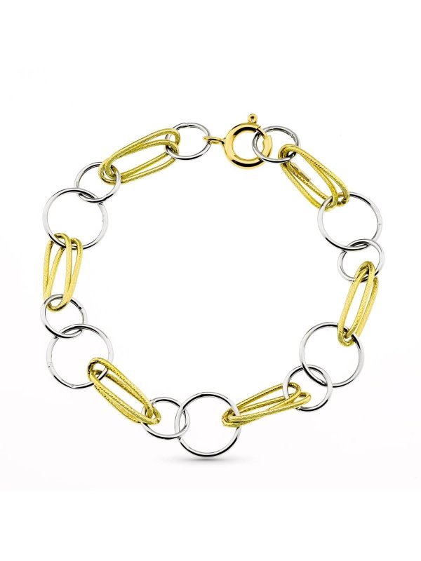 18K PULSERA BICOLOR ESLABONES