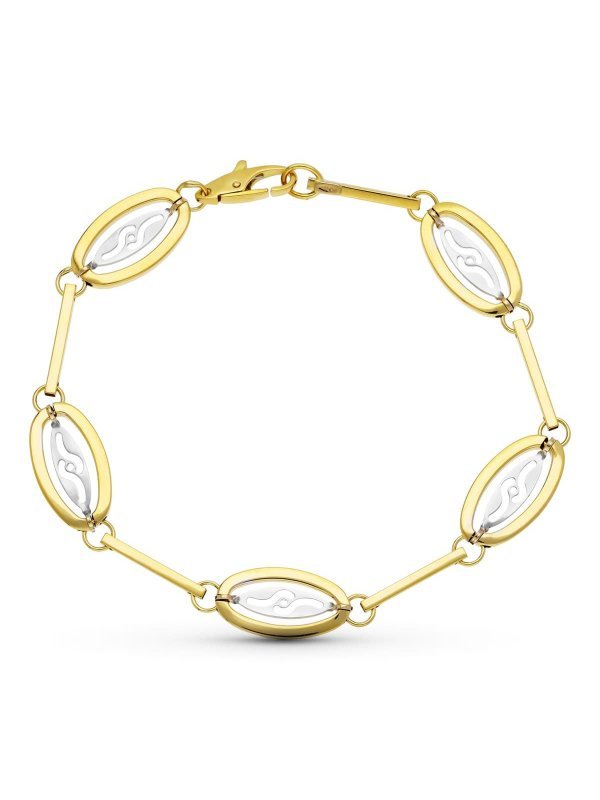 18K PULSERA ORO BICOLOR MOTIVOS