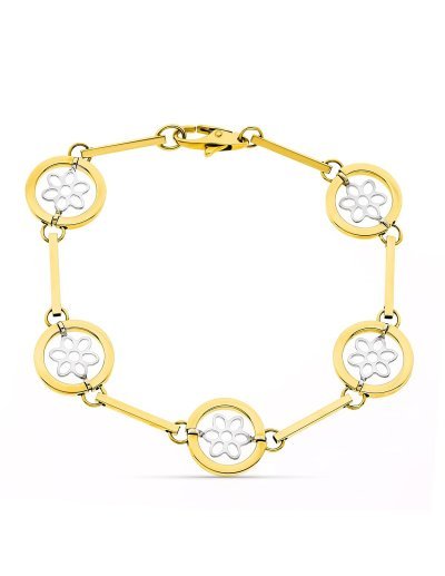 18K PULSERA ORO BICOLOR...
