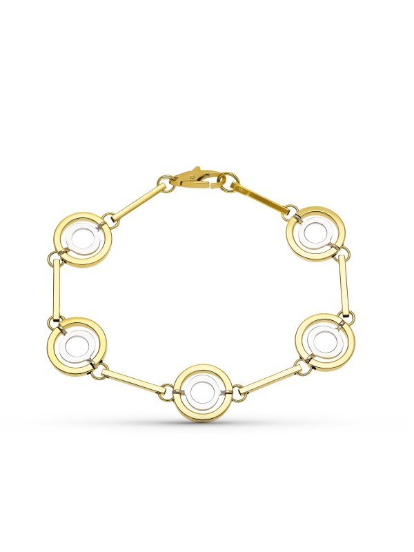 18K PULSERA ORO BICOLOR MOTIVOS