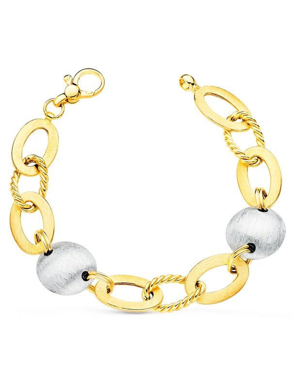 18K PULSERA ORO BICOLOR ARTICULADA...