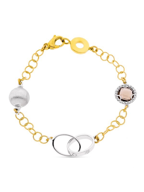 18K PULSERA ORO BICOLOR ESLABONES...