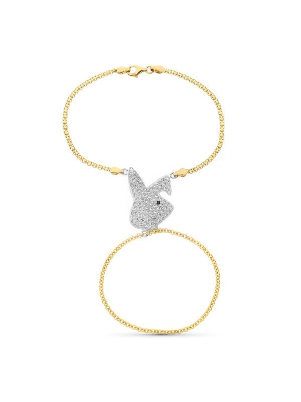 18K PULSERA ORO BICOLOR INDIA...