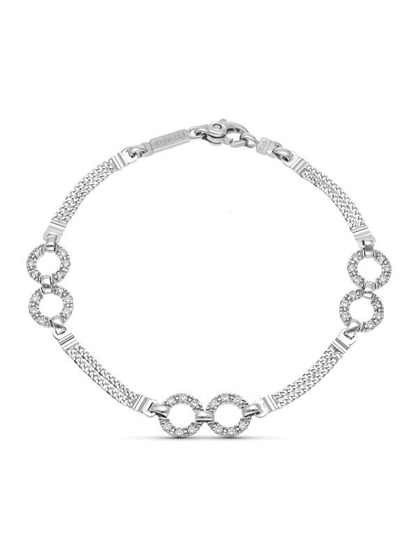 18K PULSERA ORO BLANCO TRAMOS Y...