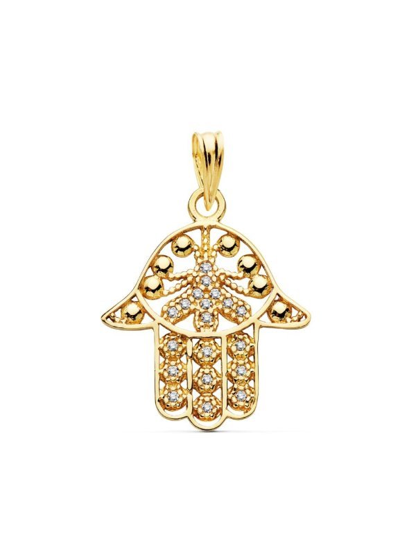 18K COLGANTE MANO FATIMA 19X18 MM