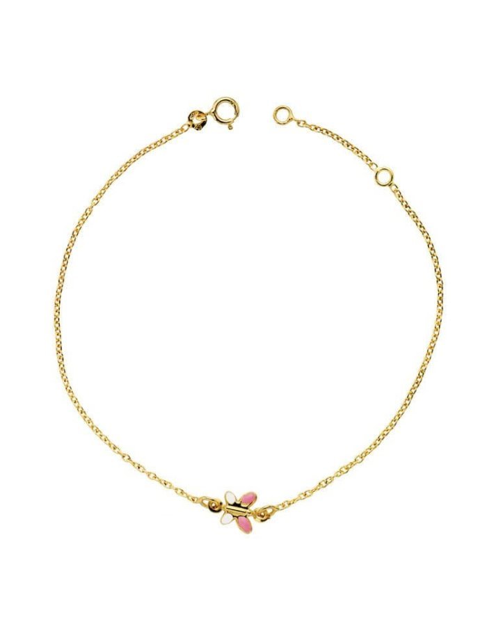 18K PULSERA MARIPOSA ESMALTE 18CM 1.20CM