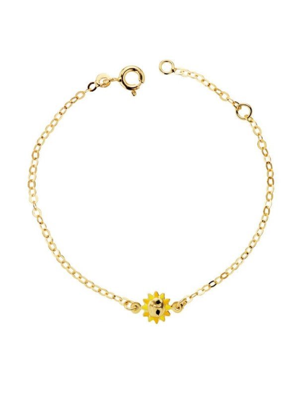 18K PULSERA NIÑA SOL ESMALTE 14.5CM