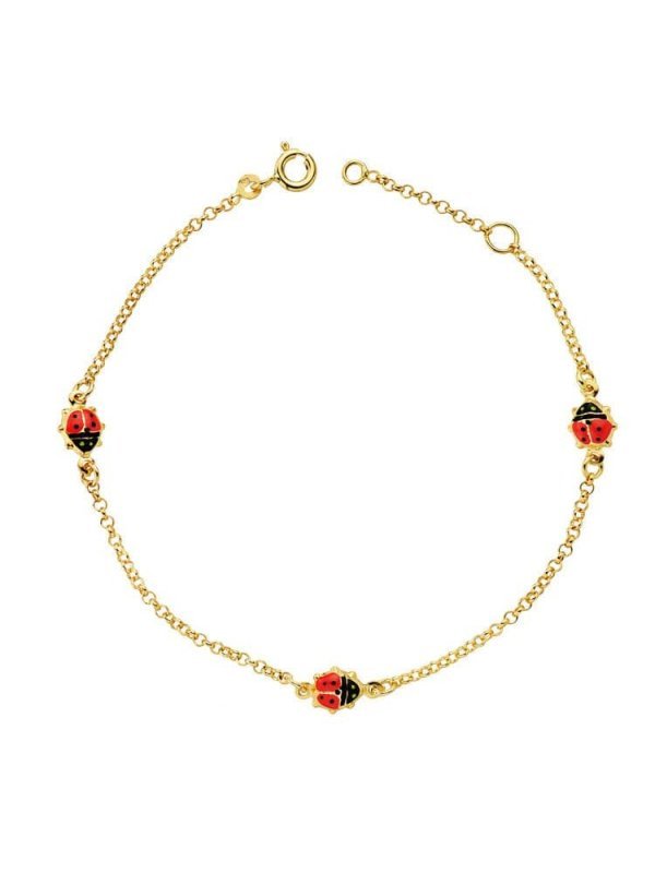 18K PULSERA MARIQUITAS ESMALTE 17.5CM