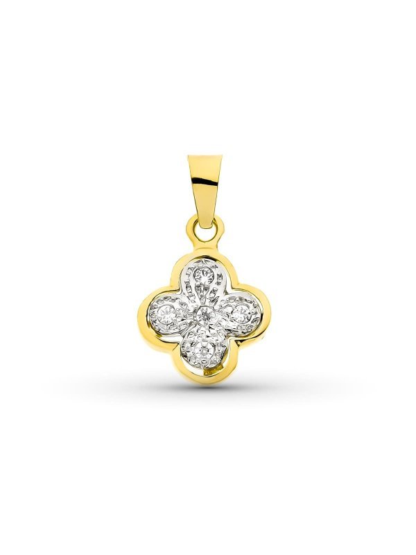 18K CRUZ ORO BICOLOR CON CIRCONITAS...