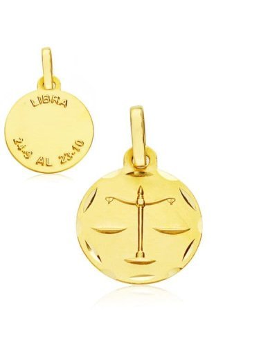 18K HOROSCOPO LIBRA 13 MM