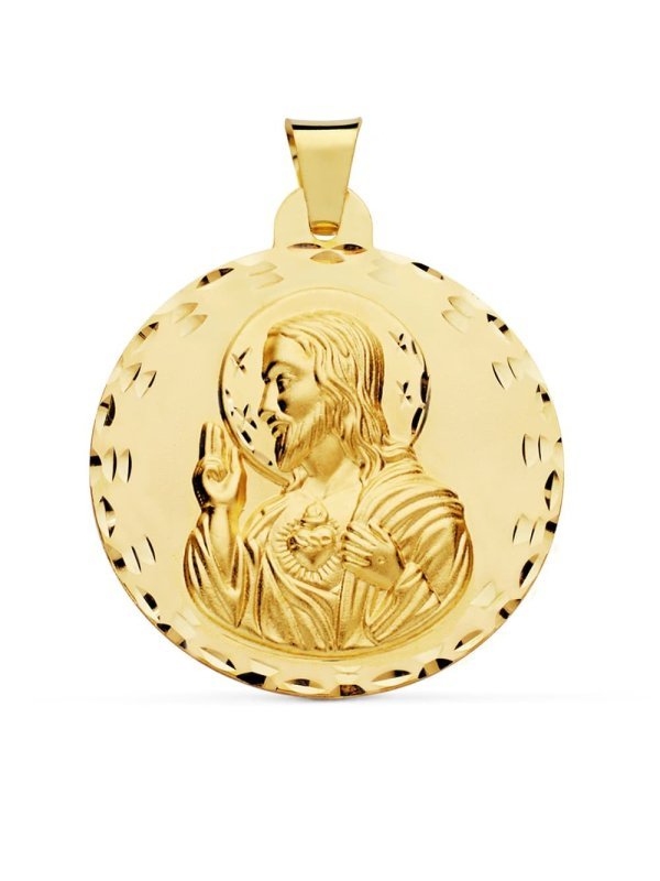 18K MEDALLA CRISTO SAGRADO CORAZON DE...