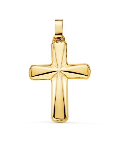 18K CRUZ ORO AMARILLO HUECA...