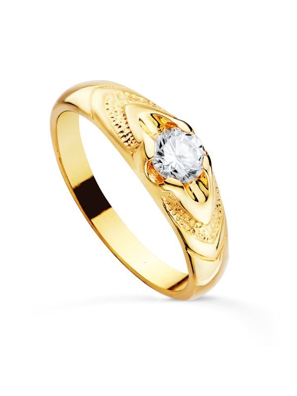 18K SOLITARIO ORO AMARILLO CADETE...