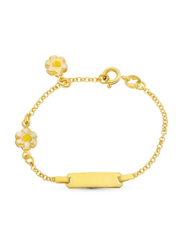 18K ESCLAVA ORO AMARILLO MARGARITAS...